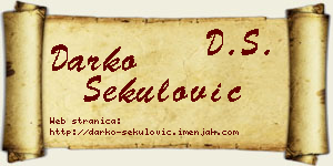 Darko Sekulović vizit kartica